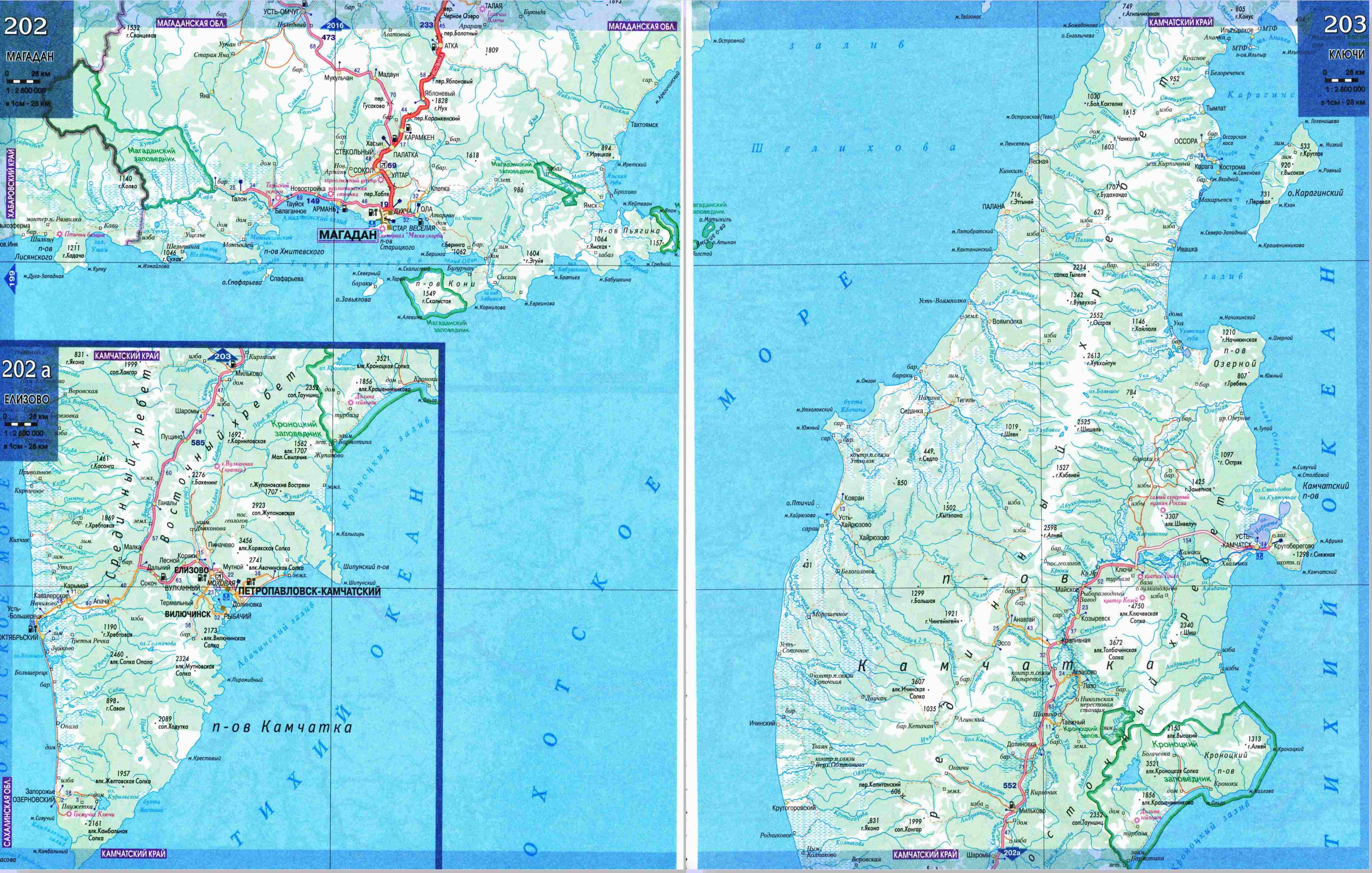 Карта автомобильных дорог Камчатского края. Карта автодорог — Камчатский  край | RUS Maps | Все карты России в одном месте